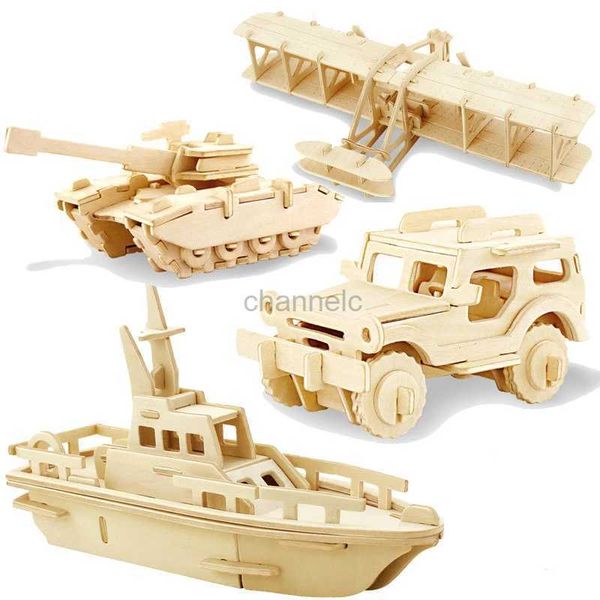 3D -Rätsel 3D DIY Holz Puzzle Spielzeug Militärserie Tankfahrzeugmodell Set kreative Versammlungs -Rätsel -Spielzeug Geschenke für Kinder Kinder 240419