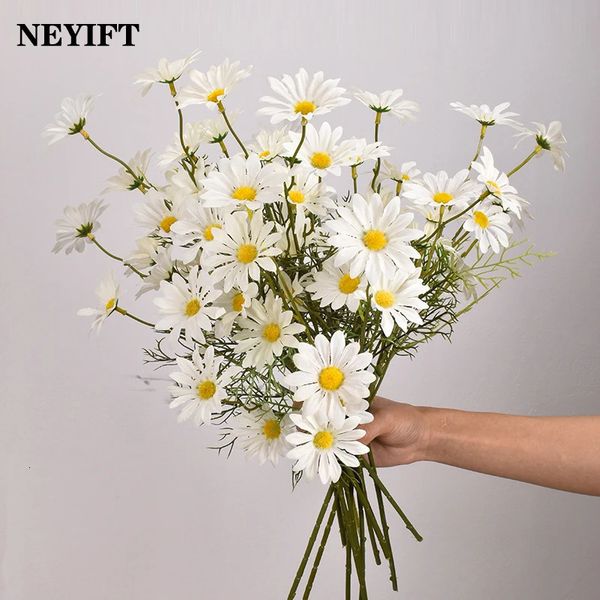 3510pcs künstliche weiße Gänseblümchen Blumenbouquet DIY Vase Home Garden Wohnzimmer Dekoration Hochzeitsfeier Seiden gefälschte Blumen 240411