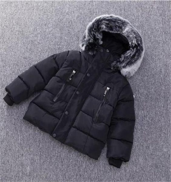 Jackets per bambini invernali per bambini camuffi giù per la pelliccia con cappuccio con cappuccio per toddle boys girls snowsuit outfits4575964