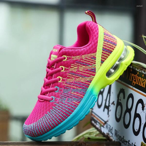 Sapatos casuais 2024 Corrida de tênis ao ar livre respirável feminino almofada de ar feminina treinamento esportivo confortável