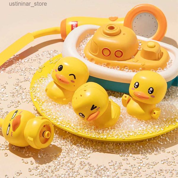 Areia Play Water Diversão Batê de bebê Toys de banho fofo pato água elétrica spray banheira de banheira de banho infantil banheira e chuveiro banheiras interativas Toddler Toys Gifts L416