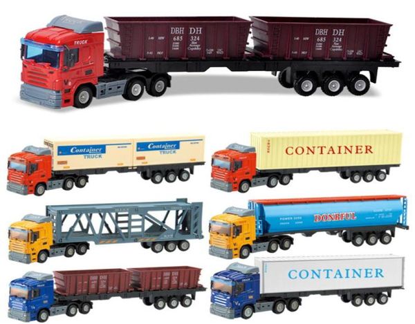 LS Diecast Alloy Modelo de carro Contêiner de brinquedo Caminhão Van Transporte Trailer Trailer Carro do tanque de carro Ornamento de Natal Kid Birthday5311205