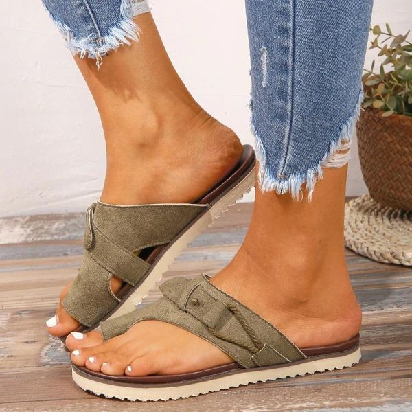 Hausschuhe Frauen Sandalen Damen Sommer Vintage Wedge Beach mit Zehenplattform Blumendekoration Massage Frauen