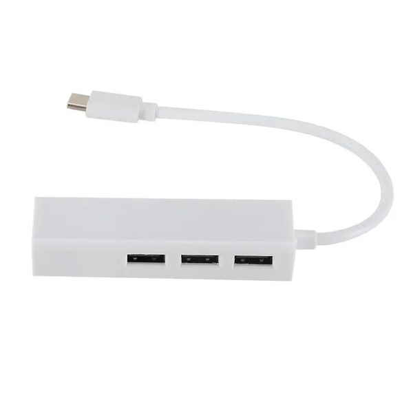 2024 Tipo C a RJ45 Card de rede USB2.0 com hub TypeC 100m Card de rede USB-C para Suporte ao adaptador Hub Win XP / 7/8 / OS X NOVO PAR