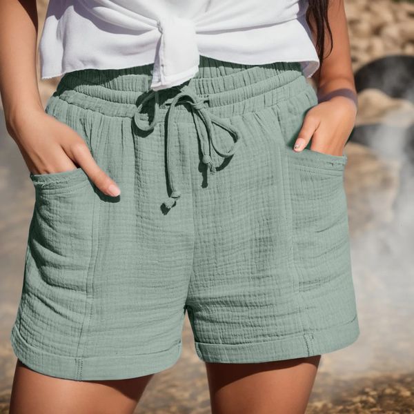 Летние повседневные шорты женщины базовые короткие брюки спортивные брюки дама мода домашняя уличная одежда пляжная одежда 240403