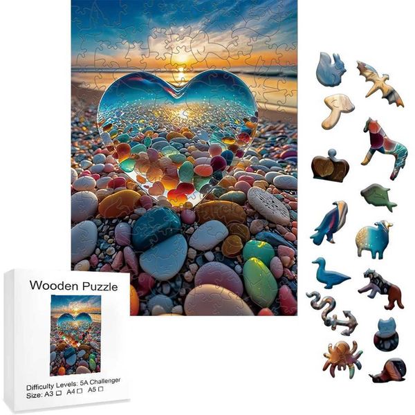 3D-Rätsel Nachahmungsspiele für Kinder Model Kit Tierholz Puzzle Erwachsene Eltern-Kind-Interaktion Hirnteaser Montessori Baby Puzzl Spielzeug 240419