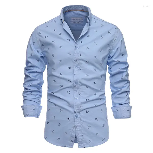 Camicie da uomo 2024 camicia floreale in cotone primaverile Slim -Casual Stamping Multi Color