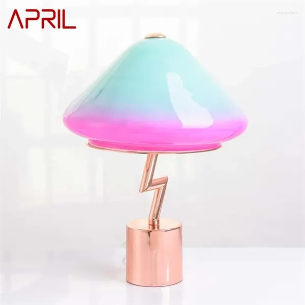 Tischlampen April Moderne Lampe Romantisches Design E27 Buntes kreativer Schreibtisch helles Haus LED Dekorativ für Foyer Wohnzimmer Schlafzimmer