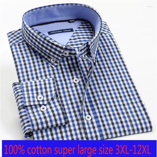 Camicie abiti da uomo arrivo primavera autunno autunno formale extra grande cotone maniche lunghe di alta qualità Plus size 3xl-7xl 8xl 9xl 10xl