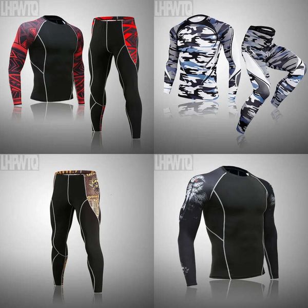 Thermal -Männer -Unterwäsche -Set MMA Taktik Fiess Leggings Basiskompression Sportanzug Long Johns Men Clothing Marke 240119