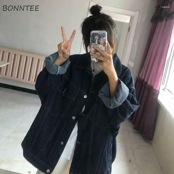 Jackets femininas Mulheres básicas Moda Retro Spring Street Use Hip Hop coreano All-Match Loose Design College Clothing Young feminino Clothing