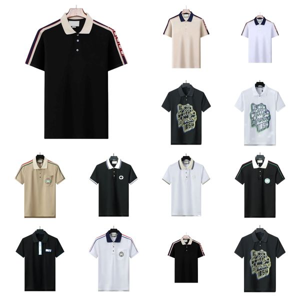 Herren T-Shirt Herren Polo Kurzärmeled atmungsaktives Top T-Shirt-Buchstaben Muster Printed Herren Sommer-Männer-Polo-Hemd