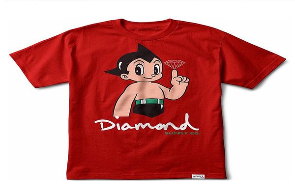 Diamond Supply Co x Astro Boy Men039s maglietta per maglietta rosso 3109663