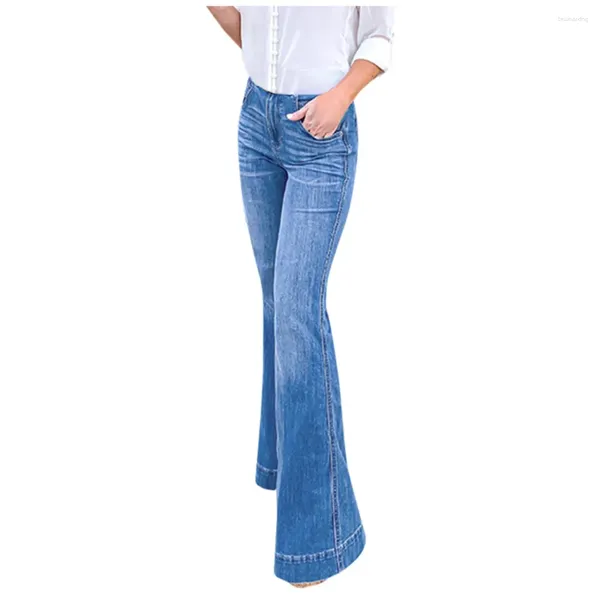 Frauen Jeans Frauen Bleistifthose Skinny Denim Mode High Taille Street Ripped Casual Flare Tube Wide Leg Pant