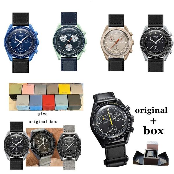 TOP QUALIDADE ORIGINAL BRANCE GEX ORIGINAL Watches for Mens Plastic Case Cronógrafo Lua Relógio Explorar Planeta AAA Relógios masculinos 240409