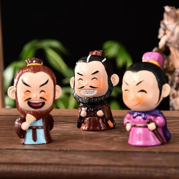 Figurine decorative mini cartone animato ceramico cinese figure storiche bambolo ornamenti delicati artigianato arte decorazione per la casa