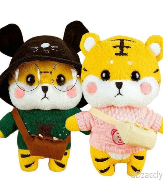 Kawaii cosplay tigre peluche giocattolo carino cartone animato anime cartone animato tigre tigre coccolone peluche per bambini abito di Natale vestito tigre giocattolo h083872331