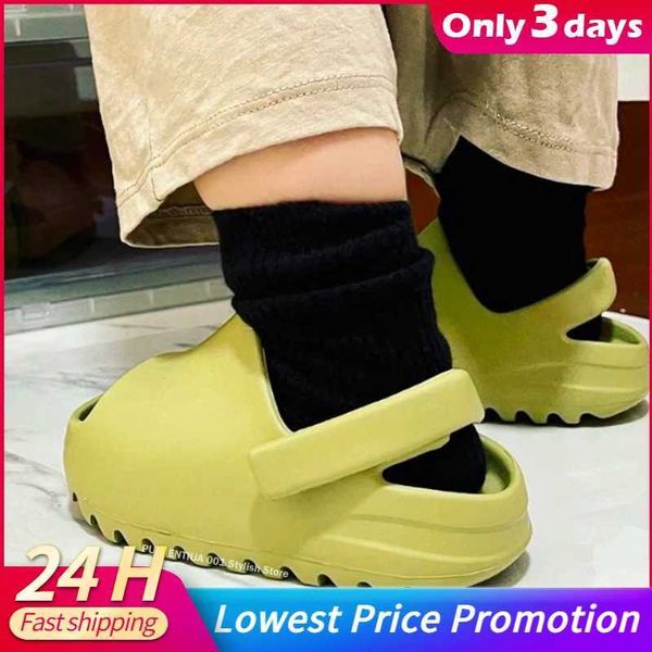 Sandalen kühles Sommer Baby Kleinkind Kinder Anti -Slip Eva Sandalen Jungen Mädchen weiche Bodenschaumschuhe Strand Kinder rutschen leichte Wasserschuhe 240419