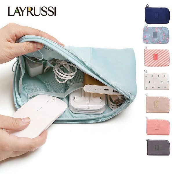 Speicherbeutel Layrussi Travel Business Digital Bag Multifunktionales Datenkabel Organizer Ladegerät Earphone Cosmetic Cosmetic