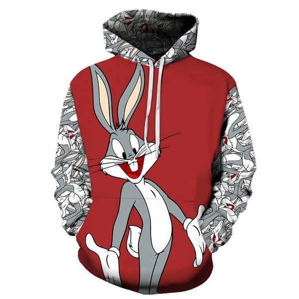 Herren Cross Border Hoodie Casual Herren Sweatshirt 3D bedrucktes Hoodie Sweatshirt Hasen Tier Hoodie Sweatshirt