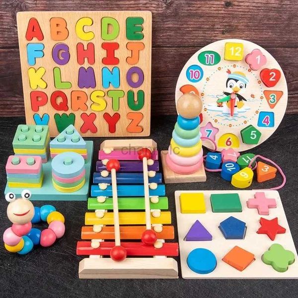 3d Puzzles Baby Puzzle Montessori Toys de madeira 0 6 12 meses para crianças Toys educacionais Garotas de menino menino Baby Learning Development Games 240419