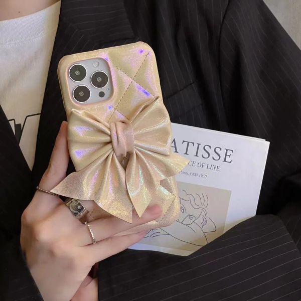 Mode niedliche Leder PU Butterfly Bow Frauen Handyhüllen für iPhone 12 13 14 15 Pro Max Fashion Case 4 Farben Handy Cover Case LL