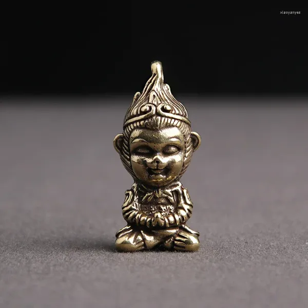 Figurine decorative antichi scimmia in ottone King statue casa decorazione desktop decorazione cinese combattimento contro le miniature del Buddha Mascotte