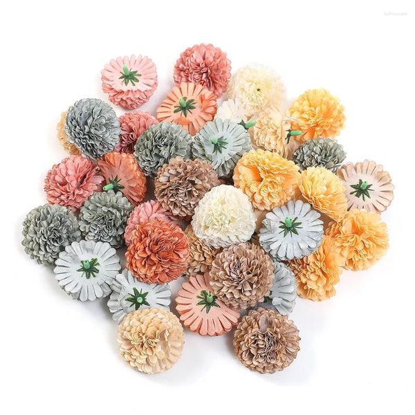 Fiori decorativi 20pcs palla di seta artificiale CHRYSANTHEMUM FOGRIENTI PER ACCESSORI DI DECORAZIONI DELLA CASA DELLA CASATURA FACCHI