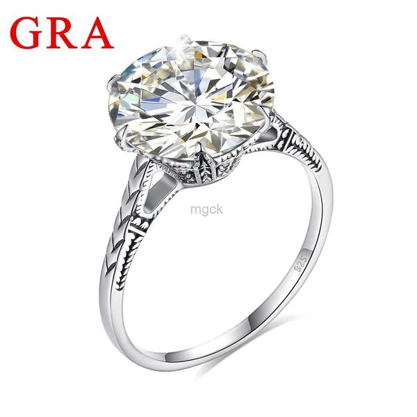 Anelli nuziali Szjinao ENIGIVO ROTTO ROURCO certificato 12 mm 6ct anello di moissanite per donne 925 Vendita di gioielli da donna con diamante di diamante d'argento.