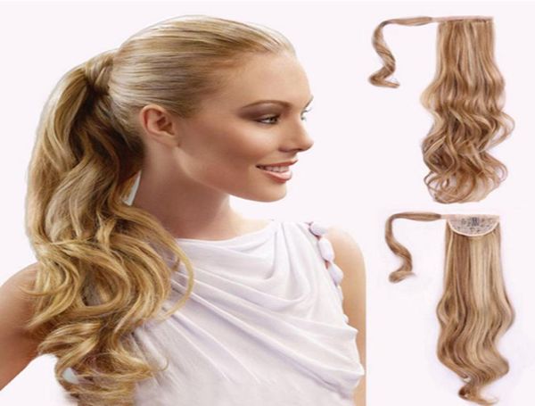 Clip coda di cavallo estensioni sintetiche ricci ondulate pezzi di capelli 24 pollici 120 g disegni code di cavallo da cavallo da donna Fashion4807530