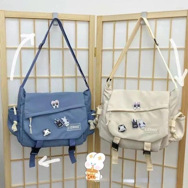 Totes Bag Messenger Bolsas japonesas Escola Coreana ombro único estudante Hong Kong Retro de grande capacidade Postman feminino