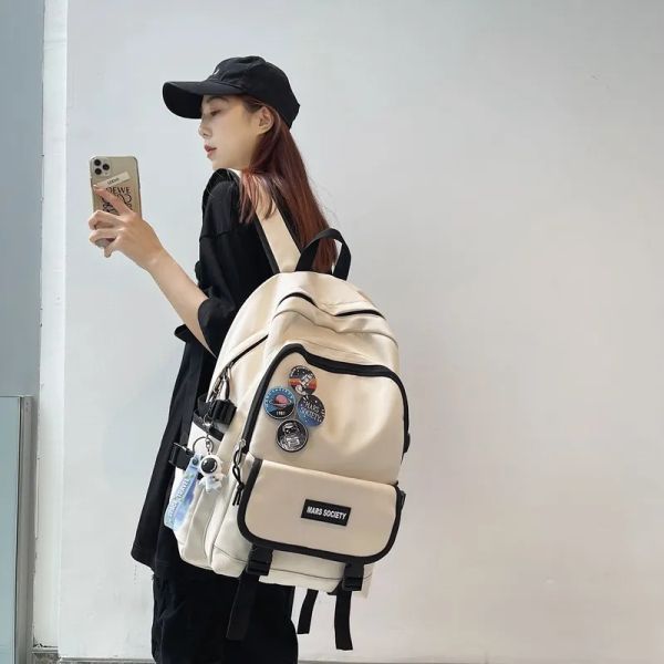 Bags Boys Senior High School Bag College Studenten großer Kapazitätsrucksack 2022 Neue Korean Tide Brand Travel Girls Computer Rucksack