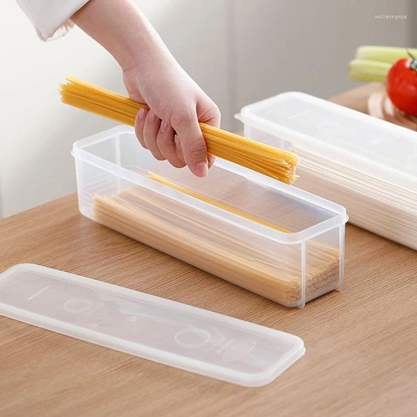 Garrafas de armazenamento 1 PC retângulo selado Spaghetti Box jar