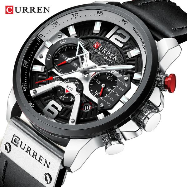 Curren Men Watches Analog Quartz Owatch Waterproof Chronograph Date Auto Date Sports Watch Relogio Masculino Fashion 240414