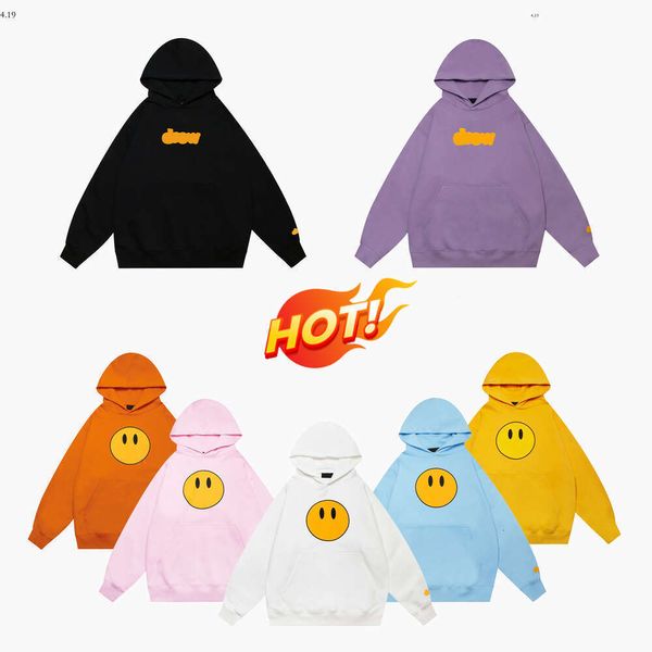 Herren Hoodie Yellow Smiley Face Letters Druck Sweatshirt Frauen T -Shirt -Qualität Baumwoll Trend Langarm Hoodies High Street Casual Drew Sweatshirts 25 13