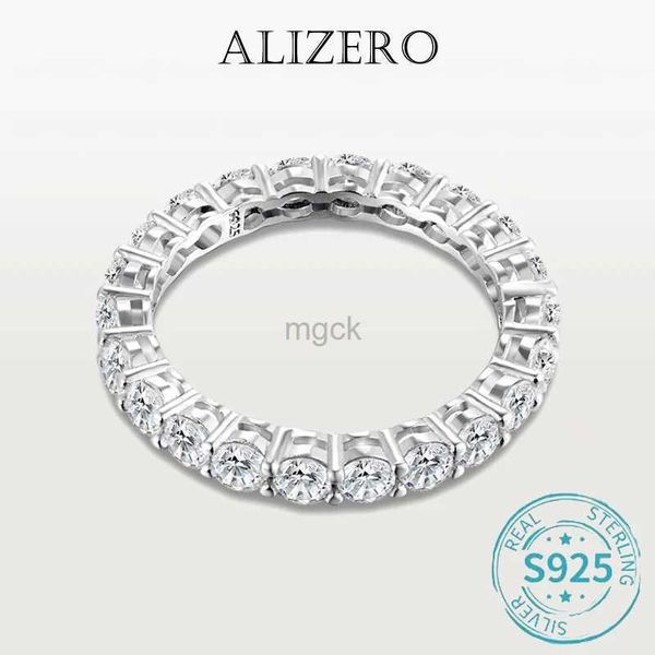 Alyans Aizero 2.2ct D Renk Miissanit Halkası Gra 925 Sterling Sliver kaplamalı 18K Beyaz Altın Pırlanta Yüzükleri Kadın İnce Takı 240419