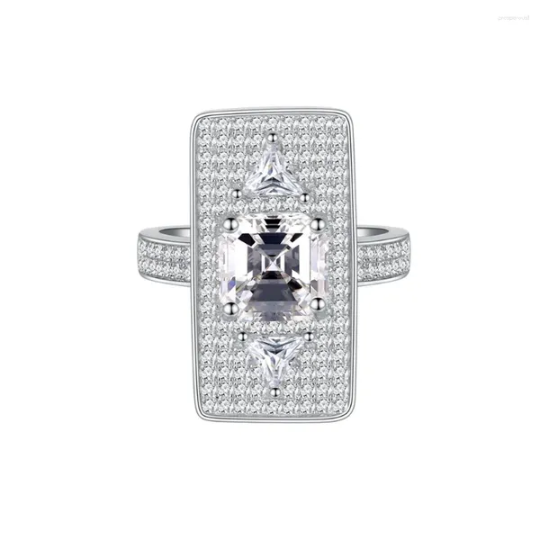 Кластерные кольца продукт Микро инкрустанный бриллиантовый прямоугольный