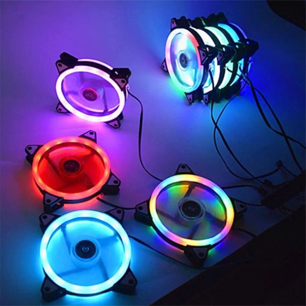 Cuscinetti da 120 mm 4pin rgb ventola di raffreddamento di raffreddamento colorato cuscinetto fluido blueredwite a led ventola radiatore di calore dissipatore di calore