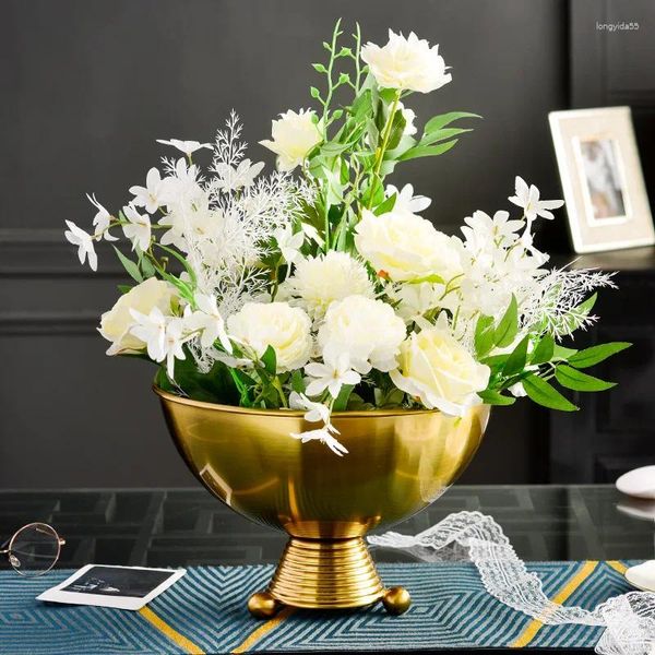 Vasi Metal Flower Pot Golden Bowl Disposition Veso Ornamento Ornamento Retrò Retro Decorazione della casa Fiorina succulenta