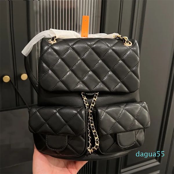 Designer Rucksack Luxus Frauen zurück Lady Classic Diamond Stripe Hobo Bag Kette Tasche Einkaufsbrieftaschen Ledertaschen