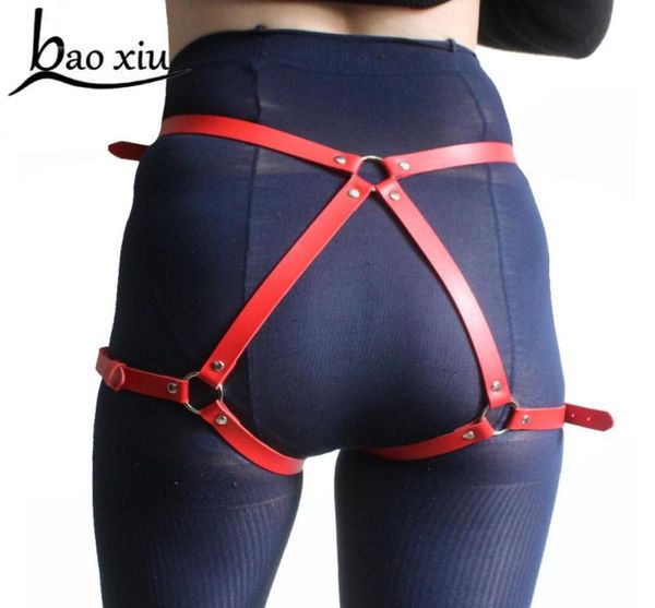 Vintage -Kabelbaum für Frauen Strumpfgürtel Dessous Strümpfe Goth Body Bondage Lederbein Gürtel Hosentäter Straps2687351