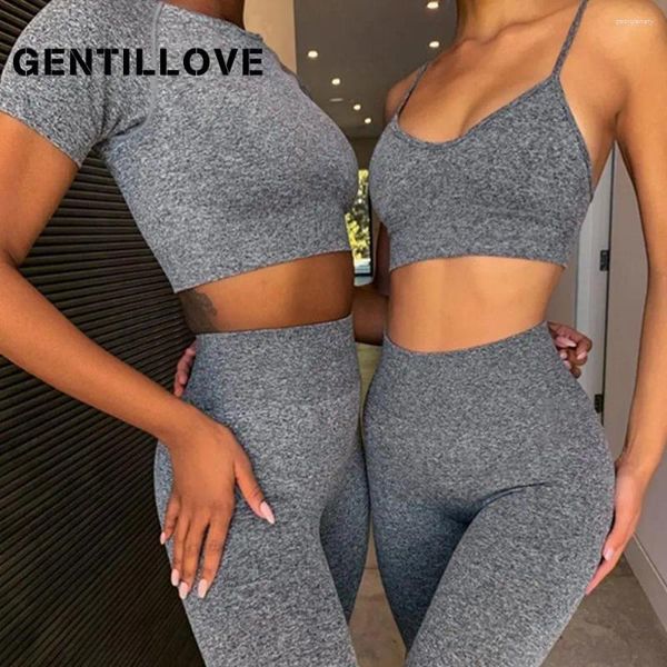 Frauen Tracksuits-Shirts Legging Work-Out-Anzug 2-teiliges Sport kurzärmeligte Erntehöhe Top High Taille Laufen Set-Fitness-Kleidung Fitness Tracksuit