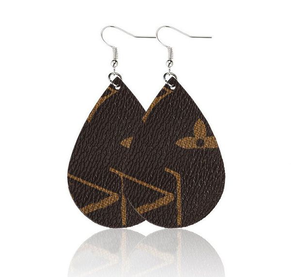 Fashion Classic Brown in pelle marrone Orecchino di orecchini Domande Designer Cancarico Canno a gancio Orecchini Arete Aretes Accessori per gioielli Oreccchini