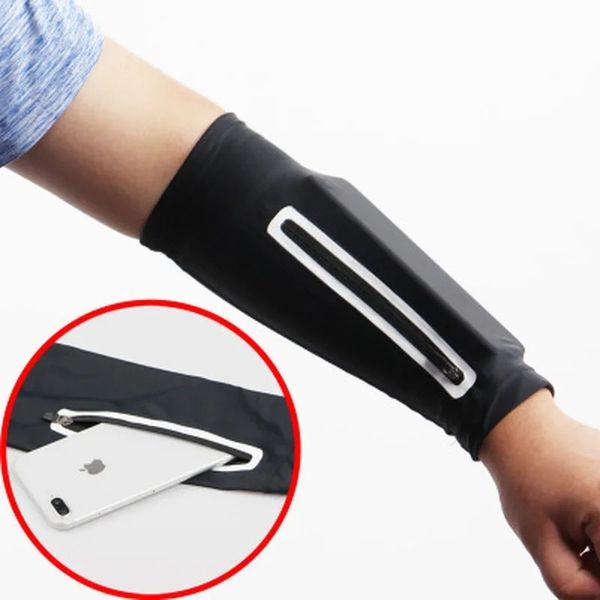 1pc Unisex Kurzarmwärmer für Mobiltelefon Stretch Armbeutel Reiten Sonnenschutzmittel Armband Handgelenksbeutel