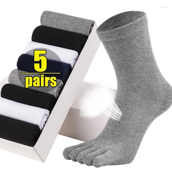 Meias masculinas 5pairs unissex homens mulheres dedo algodão cinco dedos correndo respirável suor desodorante meia esportiva casual antibacteriana