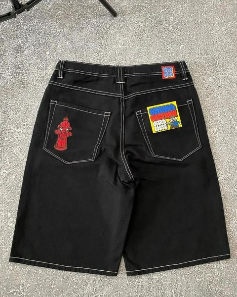 Surfras de shorts Roupetas de rua Denim Denim Summer Baggy Wide perna calça meia -calça esportes de fodafilização Y2K