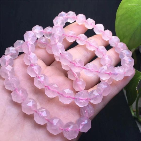 Braccialetti di collegamento 10 mm Natural Rose Quartz Fracciale Fracciale Crystal Reiki Healing Stone Gioielli Regali di dono per donne 1PCS