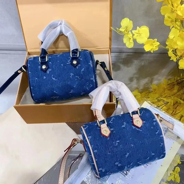 10A Tasarımcı Tote Mini Boston Çantalar Tuval Denim Deri Lady Messenger Telefon Çanta Moda Çantası Nano Yastık Omuz Çantası Çanta