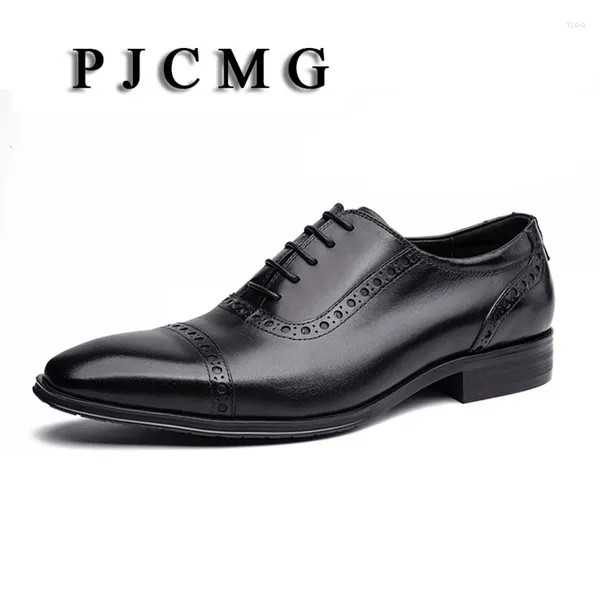 Scarpe eleganti pjcmg primaveri/autunno moda moda traspirante in pelle di alta qualità in pelle puntata con lata di punta oxford per uomini