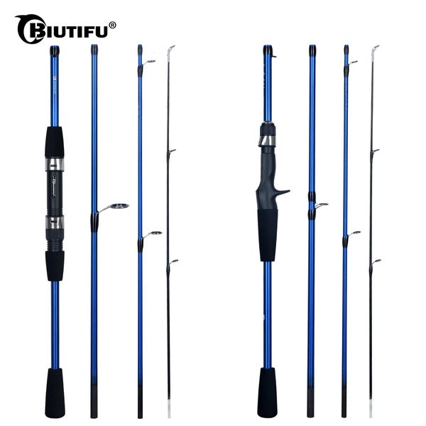 Biutifu Baitcasting Spinning Travel Carbon 45 Abschnitt Fischereistruppen Gießen Gewicht 520g Strom Ultraleicher Köderforellen Mini -Pol 240408